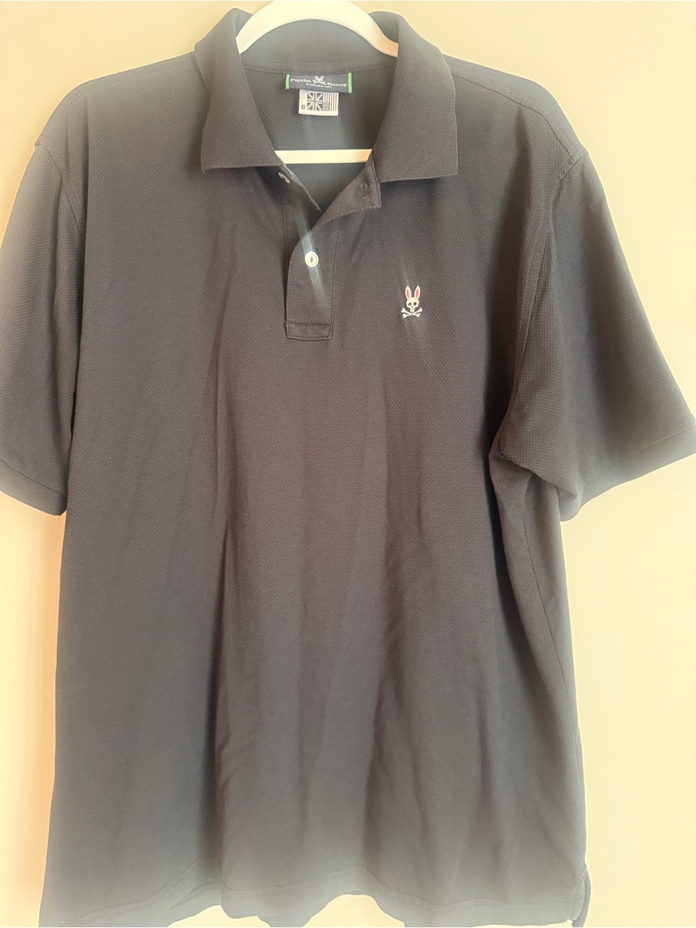 Psycho Bunny Black pima cotton Polo with Small Bunny Chest Logo 8